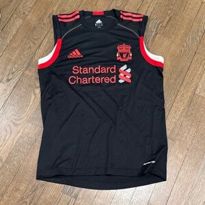 Adidas Black and Red Liverpool FC Sleeveless Top
